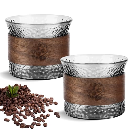 Fonyet 2er Set Espressotassen Glas 150 ml Kaffeetassen Glas mit Verbrühsicherem Holzring, espresso- & mokkatassen für espresso, Tee, Mokka Fonyet 2er Set Espressotassen Glas 150 ml Kaffeetassen Glas mit Verbrühsicherem Holzring, espresso- & mokkatassen für espresso, Tee, Mokka von Fonyet