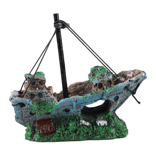 Fonyet Aquarium Deko Schiff Aquarium Schiffswrack Ornament, Harzmaterial Versunkene Schiffs Landschaftsbau Dekoration für Kleine Garnele Fisch Verstecken Fonyet Aquarium Deko Schiff Aquarium Schiffswrack Ornament, Harzmaterial Versunkene Schiffs Landschaftsbau Dekoration für Kleine Garnele Fisch Verstecken von Fonyet