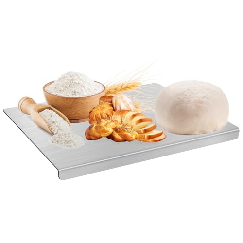 Edelstahl Schneidebrett für Arbeitsplatte 40 x 30cm Küche Schneidbrettchen Groß Titan Schneidebrett Auch als Nudelbrett, Backbrett, Teigbrett, Titanium Schneidebrett für Fleisch, Obst, Gemüse von Fonyet