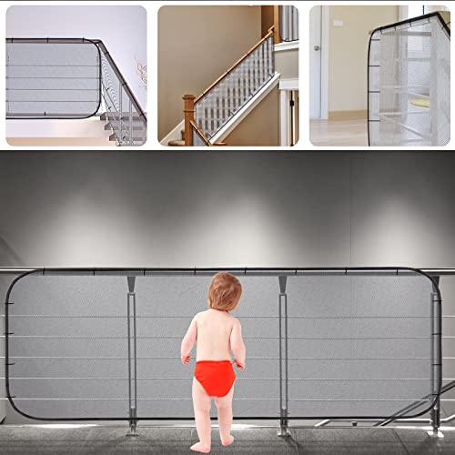 Kinder Sicherheitsnetz 3 Meter Treppenschutznetz Geländerschutz Baby 300L x 77H cm Treppengeländer Schutznetz Balkonnetz für Baby und Haustiere - Schwarz von Fonyet