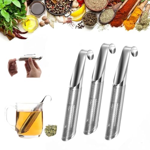 Fonyiunce 3 Stück Teesieb, Feinmaschiges Teestab Teefilter, Teesie aus Edelstahl, Teesie für losen Tee, mit Hakengriff, Universelles Teesieb mit Feinen Löchern, Geeignet für Losen Tee, Kaffee Fonyiunce 3 Stück Teesieb, Feinmaschiges Teestab Teefilter, Teesie aus Edelstahl, Teesie für losen Tee, mit Hakengriff, Universelles Teesieb mit Feinen Löchern, Geeignet für Losen Tee, Kaffee von Fonyiunce