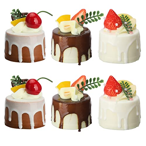 6PCS Fake Cupcake Modell Dekor, Realistische Künstliche Simulation Kuchen, PU Faux Fake Food Modell, Künstliche Cupcakes Zur Präsentation, Cupcake Dessert Zur Dekoration Display(Stellen Sie C ein) von Fonzci