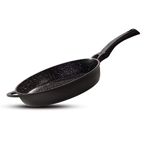 Food Appeal Black Marble Bratpfanne, Induktionspfanne groß 32cm | anti-haft Beschichtung | schwarzes Marmor Design | für Gasherd, Induktionsherd, Keramikherd und Elektroherd von Food Appeal