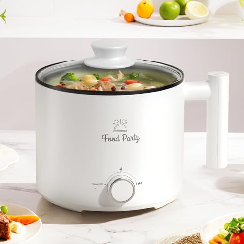Food Party Hot Pot Elektrisch Hotpot Topf 1,8L Elektrischer Kochtopf 220V Nudelkocher Elektropfanne Electric Pot Ramen Kocher Chinesischer Hot Pot Fondue von Food Party