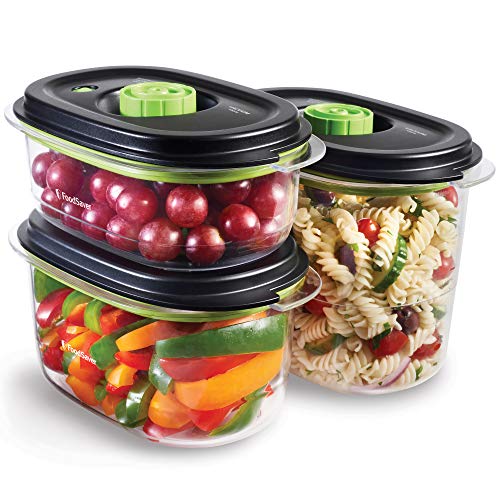 Lebensmittelboxen FoodSaver Aufbewahrung und Marinierung | 700 ml, 1,2 l und 1,8 l | BPA-freie luftdichte Lebensmittelboxen | Auslaufsicher | Spülmaschinengeeignet | 3 Einheiten von FoodSaver