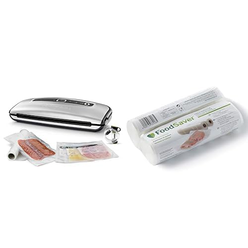 FoodSaver FFS015X-01 Vakuumiergerät, Stainless Steel & FSR2002-I Folienrollen, 2 liters, Sonstige von FoodSaver