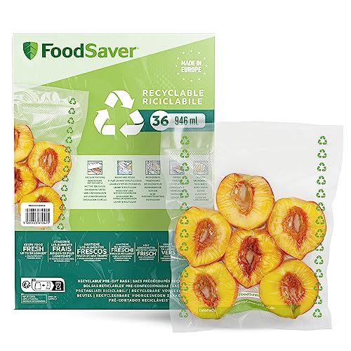 FoodSaver Vakuumierbeutel | recycel- und wiederverwendbare Lebensmittelbeutel | halten Lebensmittel bis zu 5x länger frisch | BPA-frei | 36 Beutel für Gefrierschrank und zum Garen (20cm x 2 cm; 0,94l) FoodSaver Vakuumierbeutel | recycel- und wiederverwendbare Lebensmittelbeutel | halten Lebensmittel bis zu 5x länger frisch | BPA-frei | 36 Beutel für Gefrierschrank und zum Garen (20cm x 2 cm; 0,94l) von FoodSaver
