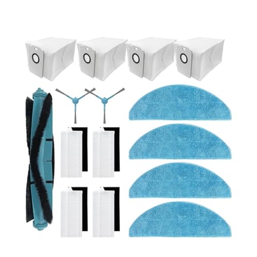Hauptbürste, Seitenbürste, Filter, Mopp, Staubbeutel, Kompatibel for Cecotec 7490 Immortal, 8290 Immortal, Roboterstaubsaugerzubehör Ersatzteile von Fooduuhyo