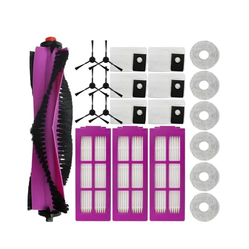 Hauptbürste, Seitenbürste, HEPA-Filter, Staubbeutel, Wischtuch, Kompatibel for Eureka J15 Pro Ultra, Roboterstaubsaugerzubehör Ersatzteile(Set 1) von Fooduuhyo
