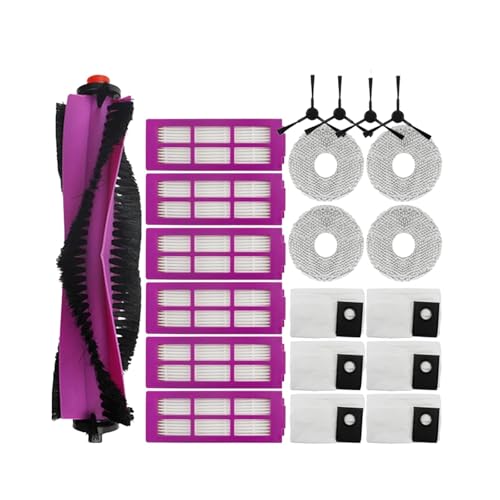 Hauptbürste, Seitenbürste, HEPA-Filter, Staubbeutel, Wischtuch, Kompatibel for Eureka J15 Pro Ultra, Roboterstaubsaugerzubehör Ersatzteile(Set 2) von Fooduuhyo