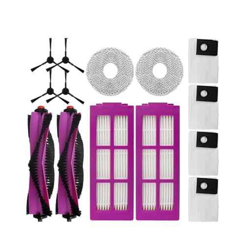 Hauptbürste, Seitenbürste, HEPA-Filter, Staubbeutel, Wischtuch, Kompatibel for Eureka J15 Pro Ultra, Roboterstaubsaugerzubehör Ersatzteile(Set 3) von Fooduuhyo