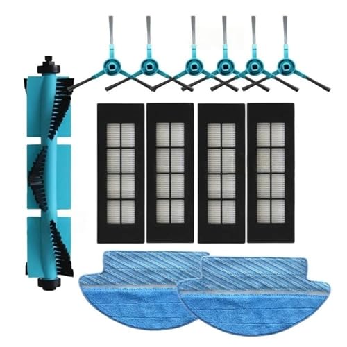 Hauptbürste, Seitenbürste, HEPA-Filter, Wischmopp, Kompatibel for Cecotec 3090, Roboterstaubsaugerzubehör Ersatzteile(Set 1) von Fooduuhyo
