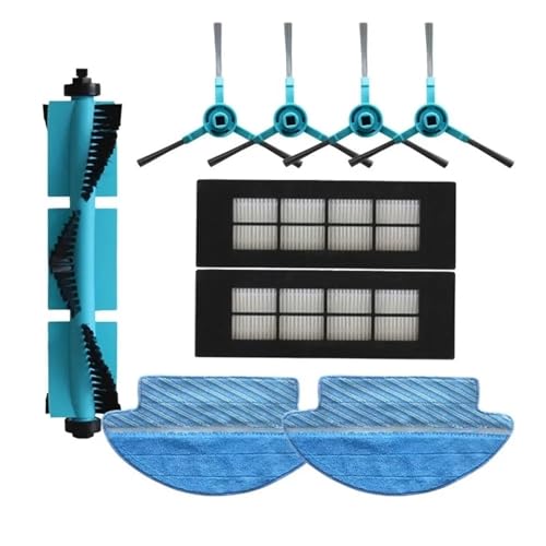 Hauptbürste, Seitenbürste, HEPA-Filter, Wischmopp, Kompatibel for Cecotec 3090, Roboterstaubsaugerzubehör Ersatzteile(Set 2) von Fooduuhyo