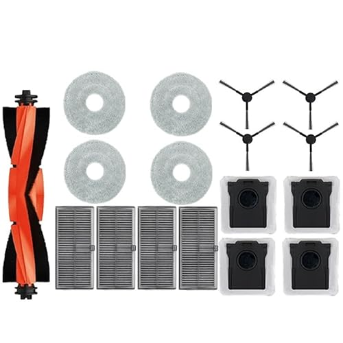Hauptseitenbürste, Filter, Mopp, Staubbeutel, kompatibel for Dreame L10s Pro Ultra Heat, X30 Ultra, X30 Pro, Staubsaugerzubehör Ersatzteile(Set 1) von Fooduuhyo