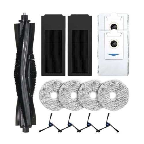 Hauptseitenbürste, Filter, Wischtuch, Staubbeutel, Kompatibel mit Ecovacs Deebot X2 Omni, Roboterstaubsaugerzubehör Ersatzteile von Fooduuhyo