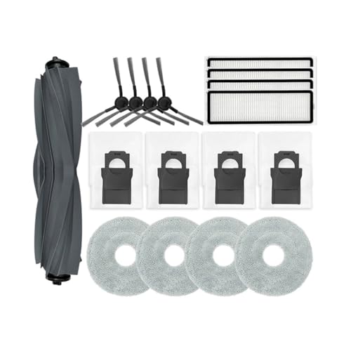 Hauptseitenbürste, HEPA-Filter, Mopp, Staubbeutel, Kompatibel for Dreame Bot L10s Plus, Roboterstaubsaugerzubehör Ersatzteile von Fooduuhyo