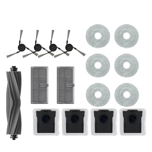 = Hauptseitenbürste, HEPA-Filter, Mopp, Staubbeutel, Kompatibel mit Dreame L40 Ultra, X40 Ultra, Roboterstaubsauger-Zubehör Ersatzteile(Set 1) von Fooduuhyo