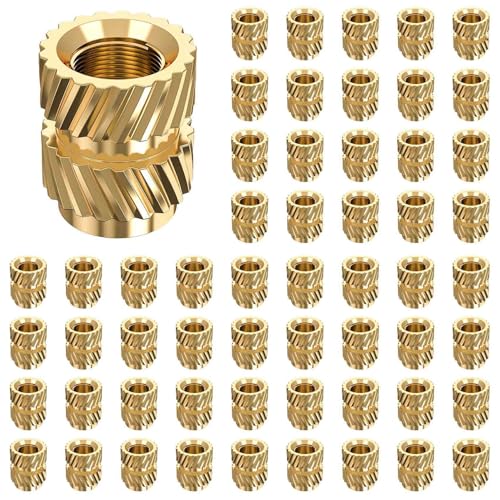 Foollusiie 600 Stück M3X5.7-OD4.6 Gewinde Rändel Messing mit Gewinde Set Hitzebeständige Einbettung Mutter für 3D Drucker von Foollusiie