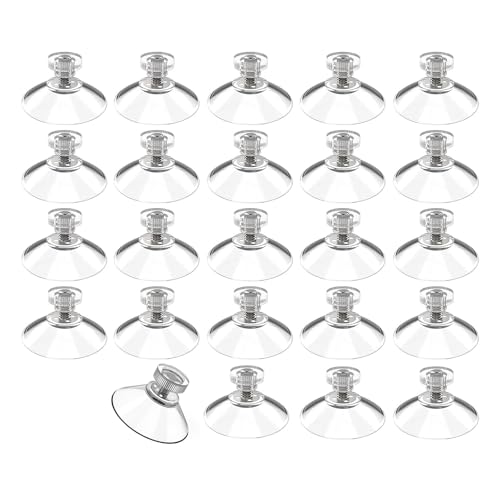 24 Stück Saugnäpfe 30mm mit M4 Gewinde, Saugnapf mit Transparenter Rändelmutter, 30mm Saugknöpfen Befestigung Ohne Bohren, M4 Gewinde Saugnapfhalter Saughalter für Glas, Fenster, Bad von Foonary