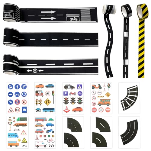 Foonary 16-Tlg. Road Railway Washi Tape Set – 6 Rollen Straße Klebeband & 10 Verkehrszeichen Aufkleber, Für Spielstraße Für Kinder, Kunstprojekte, DIY-Handwerk & Spielzeugauto-Szenen Foonary 16-Tlg. Road Railway Washi Tape Set – 6 Rollen Straße Klebeband & 10 Verkehrszeichen Aufkleber, Für Spielstraße Für Kinder, Kunstprojekte, DIY-Handwerk & Spielzeugauto-Szenen von Foonary
