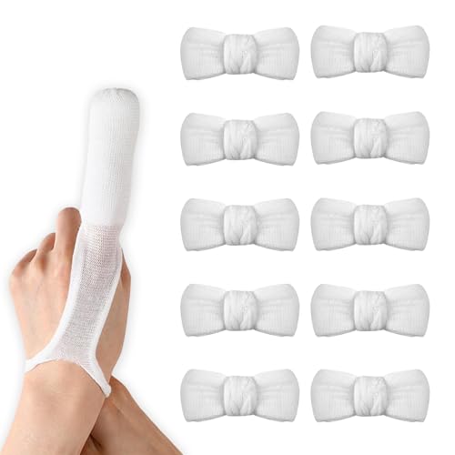 Foonary Fingerverband Atmungsaktive Fingerbandage 10 Stück – Steri Strips Fingerschiene Selbstklebender Verband Mullbinden aus Baumwolle für Wundpflege & Sport zur Schmerzlinderung Arthritis (Weiß) Foonary Fingerverband Atmungsaktive Fingerbandage 10 Stück – Steri Strips Fingerschiene Selbstklebender Verband Mullbinden aus Baumwolle für Wundpflege & Sport zur Schmerzlinderung Arthritis (Weiß) von Foonary