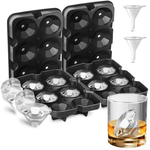 Foosi Eiswürfelform (Set of 2) - Diamant Silikon Eiswürfelform mit Deckel - Reusable und BPA Free von Foosi