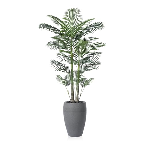 Fopamtri Künstliche Palme 240 cm Kunstpflanze Groß Areca Palme im Groß Topf, Künstliche Pflanzen Kunstpalme für Haus Wohnzimmer Schlafzimmer Büro Balkon Garten Decor (1 Stück) von Fopamtri