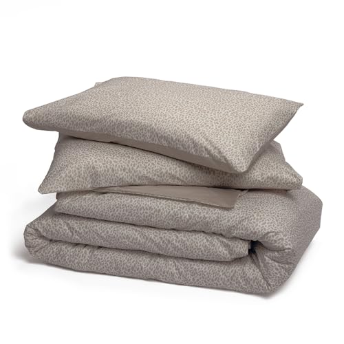 Foppapedretti Nacht&Natur Bettbezug für Doppelbett, 2P, komplett mit 2 Kissenbezügen; Blütenblätter Sand, 100% Baumwolle, hergestellt in Italien von Foppapedretti