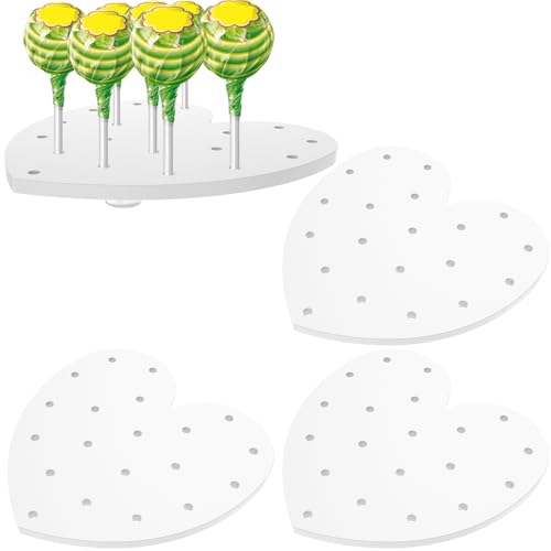 Cake-Pop-Ständer, 20 Löcher, herzförmiger Cake-Pop-Halter, Acryl-Lutscher-Ständer, glatter Lutscher-Halter, Lutscher-Halter für Party, 4 Stück von Foppla