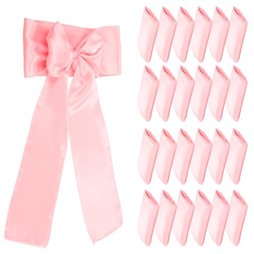Foppeln 25 Stück Satin Stuhl Riemen elegante Satin Stuhl Schleife dekorative Stuhlschärfe minimalistischen Stuhlschärfe Ausführungen glatte Stuhlgurt für Bankett Veranstaltungen Party Hochzeit (rosa) von Foppla