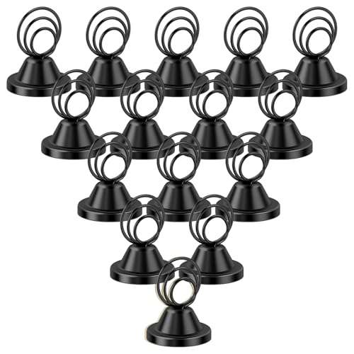Foppla 12 PCs Tabellennummer Halter Metall Tischnummer Ständer Elegante Place -Kartenhalter Praktische Tabellenkartenhalter Multifunktional Drahtbilderhalter für Fotos Food Zeichen Memo(12,schwarz) von Foppla