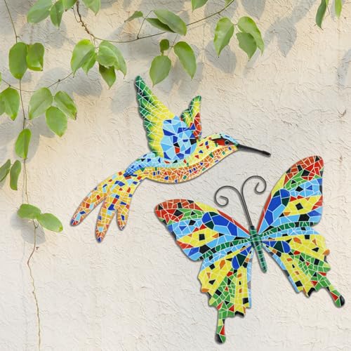 Foppla 2 x Kolibri-Metall-Wanddekoration, exquisiter Kolibri, Wandkunst, hängende Wandskulpturen, bunte Kolibri-Wandkunst, Dekorationen für Schlafzimmer, Garten, Terrasse, Hof, 26 x 22 cm Foppla 2 x Kolibri-Metall-Wanddekoration, exquisiter Kolibri, Wandkunst, hängende Wandskulpturen, bunte Kolibri-Wandkunst, Dekorationen für Schlafzimmer, Garten, Terrasse, Hof, 26 x 22 cm von Foppla