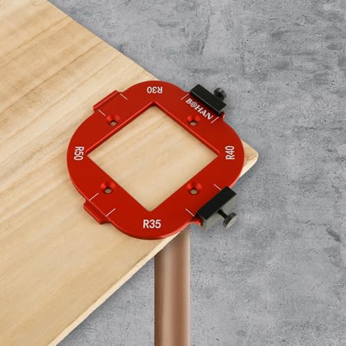 Foppla 2Pcs Round Corner Radius Template Aluminum Alloy Radius Jig Router Template 4 in 1 Arc Angle Positioning Template Corner Radius Positioning Jig R10 R15 R20 R25 R30 R35 R40 R50(Gules) von Foppla