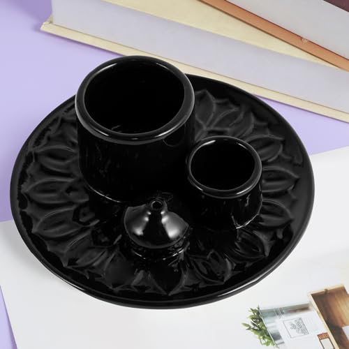 Foppla Palo Santo Sticks Halter Keramik Palo Santo Brenner Mehrzweck Weihrauch Brenner Kerzenhalter Eleganer Weihrauchbrenner Mühelo(schwarz) von Foppla