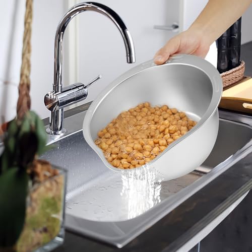 Foppla Reissieb aus Edelstahl, robust, mit seitlichen Abtropfgestellen, leicht zu reinigen, maschinenwaschbar, Reissieb für die Reinigung von Obst, Gemüse, 2 Stück Foppla Reissieb aus Edelstahl, robust, mit seitlichen Abtropfgestellen, leicht zu reinigen, maschinenwaschbar, Reissieb für die Reinigung von Obst, Gemüse, 2 Stück von Foppla