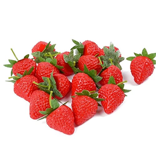 15 Pcs Künstliche Erdbeer Lebensee Frucht Gefälschte Erdbeeren Photography Requent Home Küchenschrank Party Ornament von Fopytu