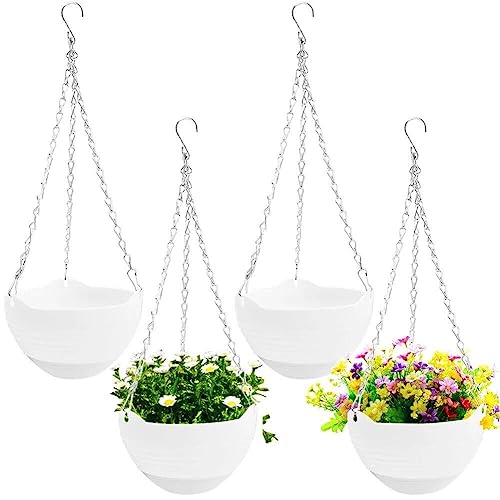 4 Stcs Hängende Pflanzertöpfe, Runder Hängekorb Wasserschale Und Metallkette, Saftiges Blütenpflanzentopfbehälter Für Den Innengarten Im Freien Im Freien 4 Stcs Hängende Pflanzertöpfe, Runder Hängekorb Wasserschale Und Metallkette, Saftiges Blütenpflanzentopfbehälter Für Den Innengarten Im Freien Im Freien von Fopytu