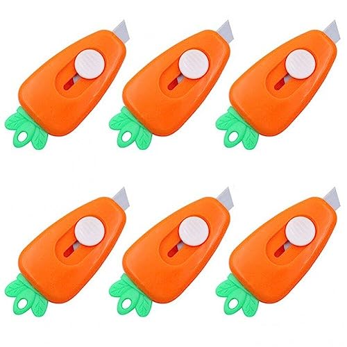 6 Pcs Neuheit Karotten Utility Messer Mini Tragbares Handwerksweiterboxpapier -umschlag Cutter Messer Buchstaben Opener Tools von Fopytu