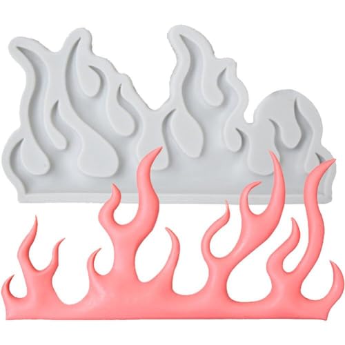 Feuerflamme Silikonform Epoxidharzform Flamme Fondant Formen Küchen Backwerkzeuge Für Cupcake -Schokolade Moces von Fopytu