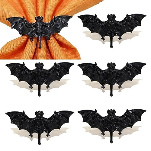 Fopytu 6pcs Halloween Bat Serviettenringe Halter Für Halloween Thanksgiving Holiday Party Home Kitchen Esstisch Dekoration Fopytu 6pcs Halloween Bat Serviettenringe Halter Für Halloween Thanksgiving Holiday Party Home Kitchen Esstisch Dekoration von Fopytu