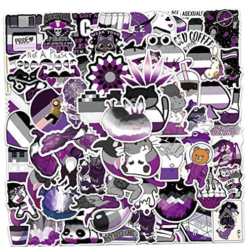 Asexuelle Pride -aufkleber, 60 Pcs Lgbt Pride Vinylaufkleber Für Wasserflaschen -laptop -scrapbooking -abziehbilder Asexuelle Pride Geschenk von Fopytu