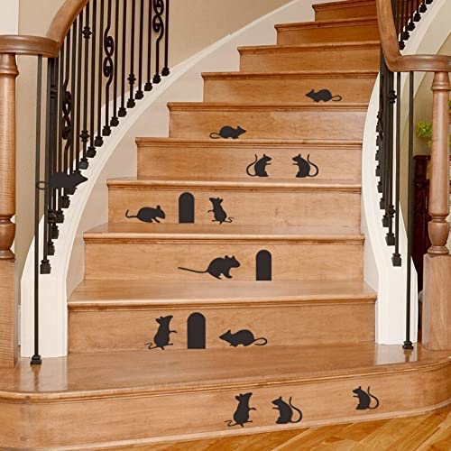 Fopytu Cartoon Little Mouse Treppe Decal Treppe Wandtattoos DIY Fliesen Aufkleber wasserdichte Heimdekoration Familie Treppe Aufkleber Wanddekoration von Fopytu