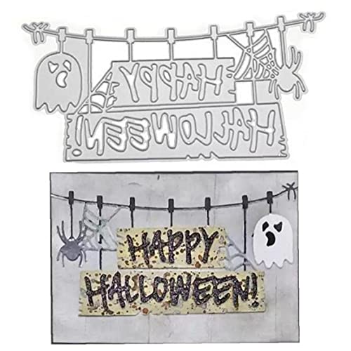 Fopytu Happy Halloween Cutting Stirps Stirbt Halloween Spider Ghost Vorlage Metall Stanze Schnitte Schablonen Für Scrapbooking -kartenherstellung DIY -Handwerk von Fopytu