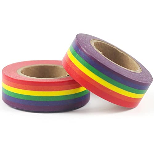 Rainbow Washi Tapes, 2 Pcs Farbenfrohe Dekorative Maskierungsbänder Selbstklebende Bänder Für Diy Scrapbooking -albumvorräte von Fopytu
