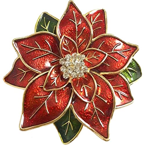 Weihnachten Weihnachtsstern Brosche Pin, Rote Poinettia - -weihnachtsbrosche -stellnadel Juwely Für Frauen Mädchen von Fopytu