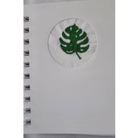 Monstera Blatt Bestickt A6 Wire Bound Handmade Notizbuch von ForASmileGiftDesign