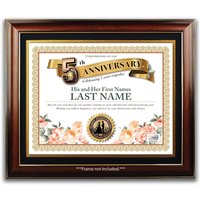 Personalisiertes Jubiläumszertifikat - Jedes Jahr Digital Oder Gedruckt Blume Rosa Individuelles Einzigartiges Geschenk- Hochzeitstagskarte Diplom von ForAnyOccasionGift