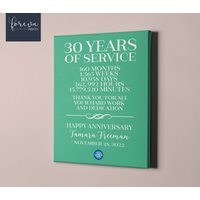30 Jahre Arbeitsjubiläum - Benutzerdefinierte Mitarbeiteranerkennung Geschenkidee 30-Jähriges Oder Ruhestand Farben, Text Und Logo von ForEvaPrints