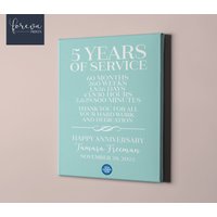 5 Jahre Arbeitsjubiläum - Benutzerdefinierte Mitarbeiteranerkennung Geschenkidee 5-Jähriges Oder Ruhestand Farben, Text, Firmenlogo von ForEvaPrints