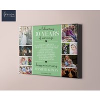 Benutzerdefinierte Fotocollage Zum 30. Hochzeitstag - Geschenkidee Für Eltern Personalisiertes Jubiläumsgeschenk von ForEvaPrints